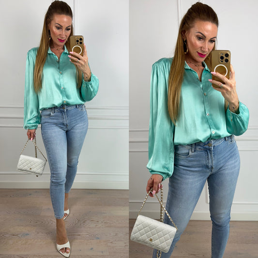 Koszula z wiskozy GIANNA / TURQUOISE