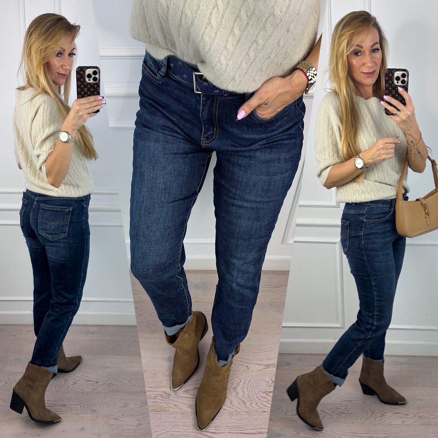 Jeansy MOM FIT DEMOS / GRANATOWE