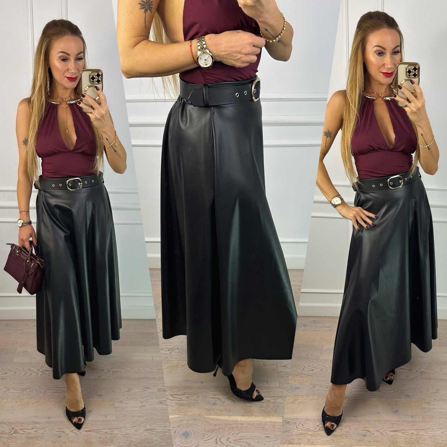 Spódnica z eko skóry VALERIA / CZARNA