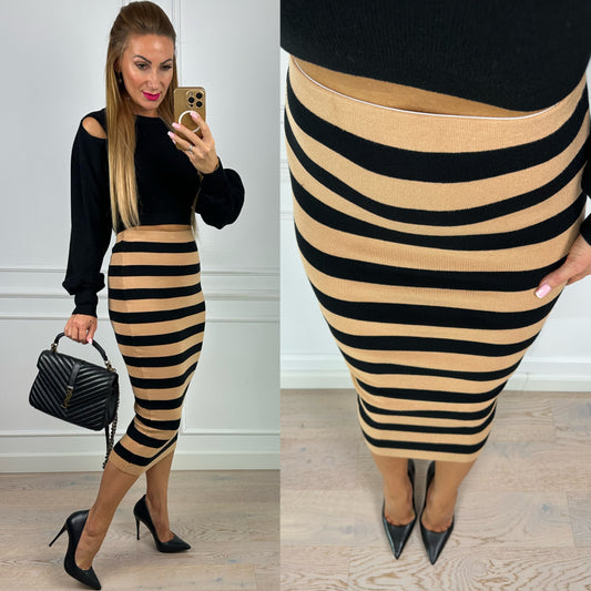 Spódnica TITO / CZARNO-BEŻOWA