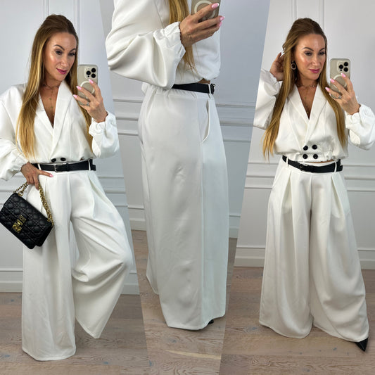 Spodnie WIDE LEG DREA / BIAŁE