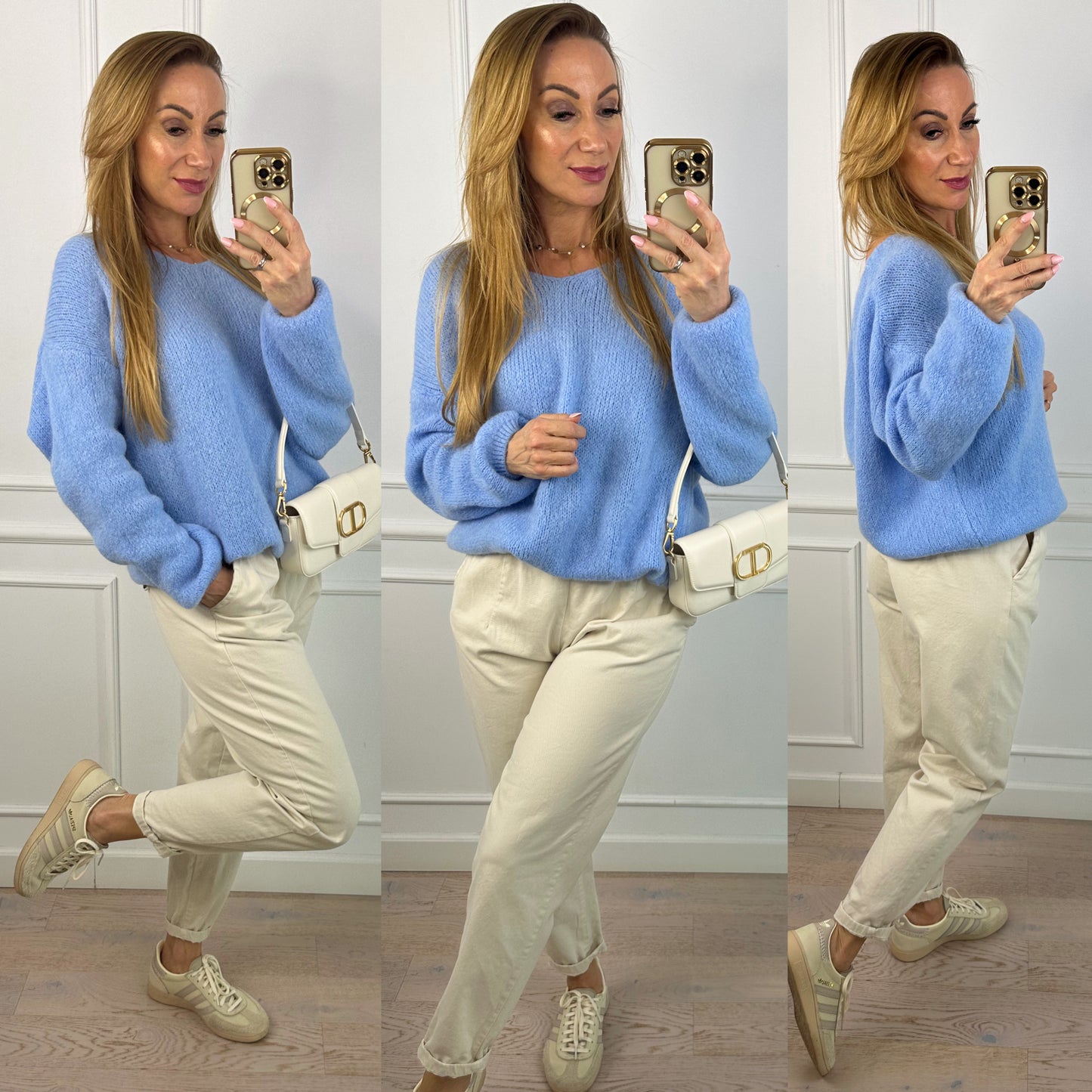 Sweter z alpaką STORMY / NIEBIESKI