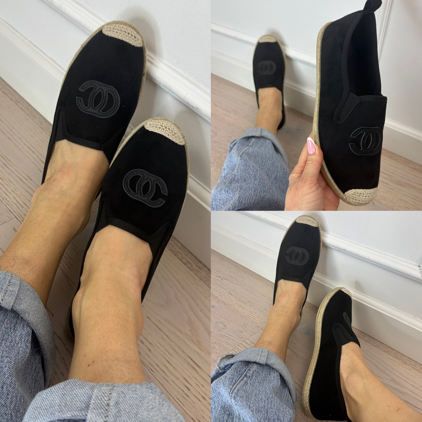 Espadryle z eko zamszu RORY / CZARNE