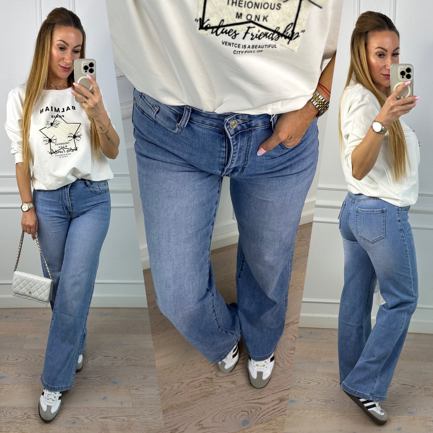 Spodnie WIDE LEG COMO / NIEBIESKIE