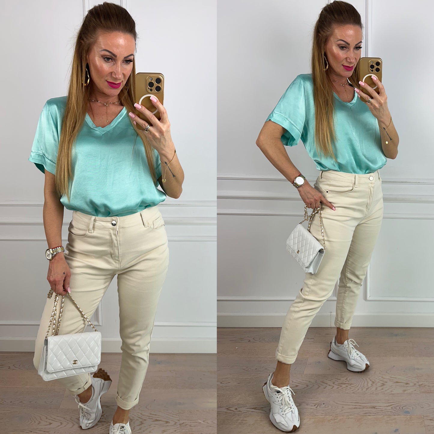 Bluzka z wiskozy ELLIE / TURQUOISE