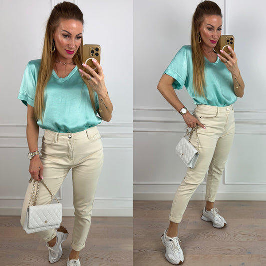 Bluzka z wiskozy ELLIE / TURQUOISE