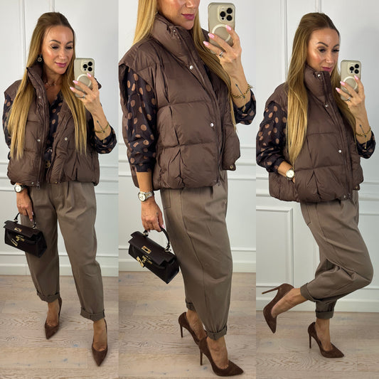 Puchowa kamizelka SAURA / CZEKOLADOWA