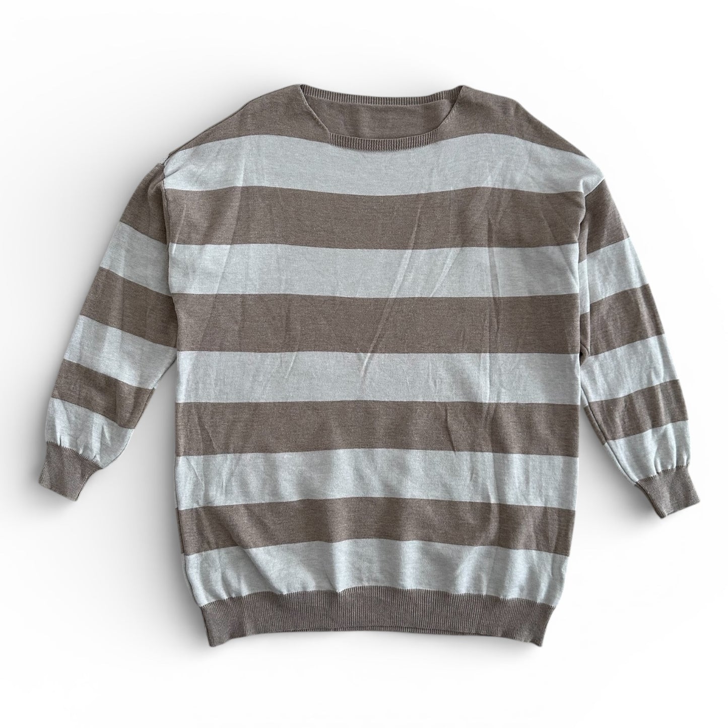 Sweter w pasy FILI / BEŻOWO-KREMOWY