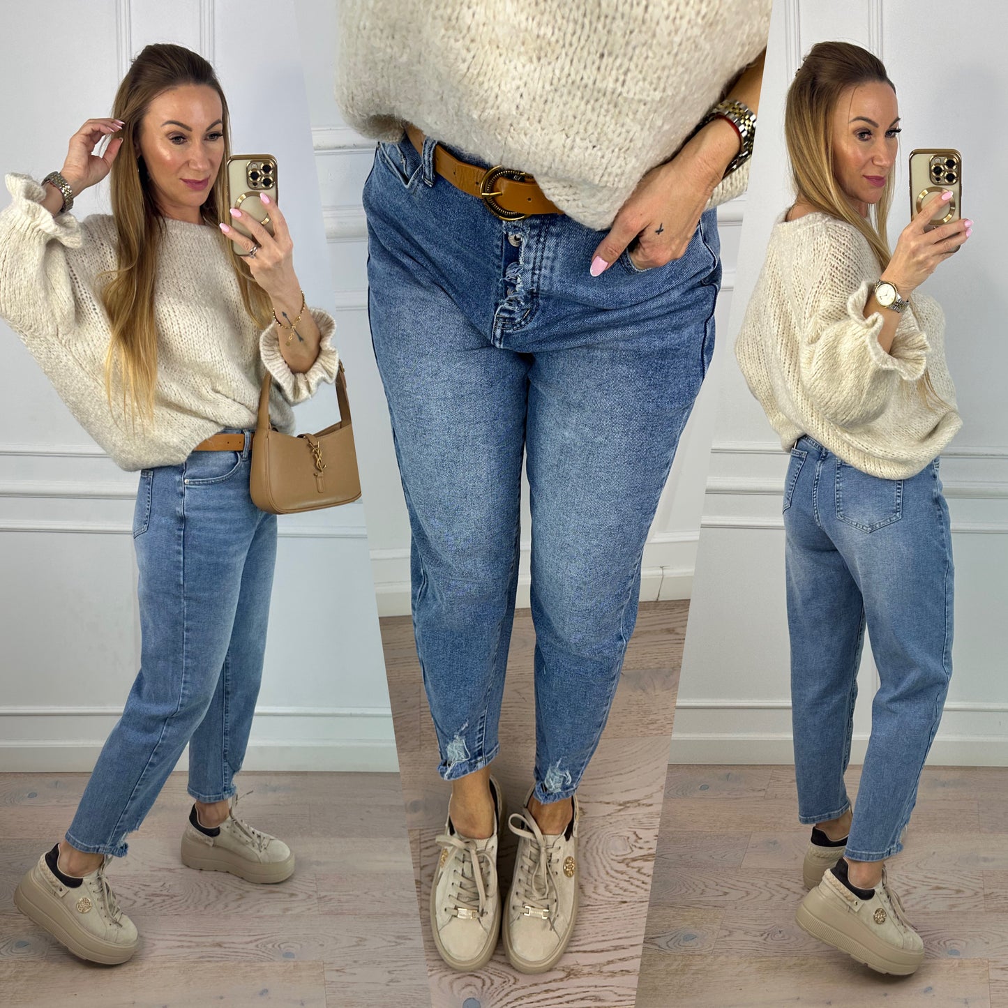 Spodnie MOM FIT LOSS / NIEBIESKIE