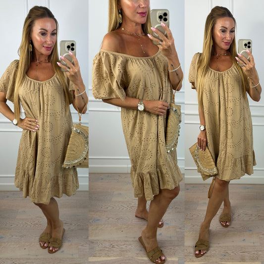 Bawełniana sukienka DILIPPA / CAMEL