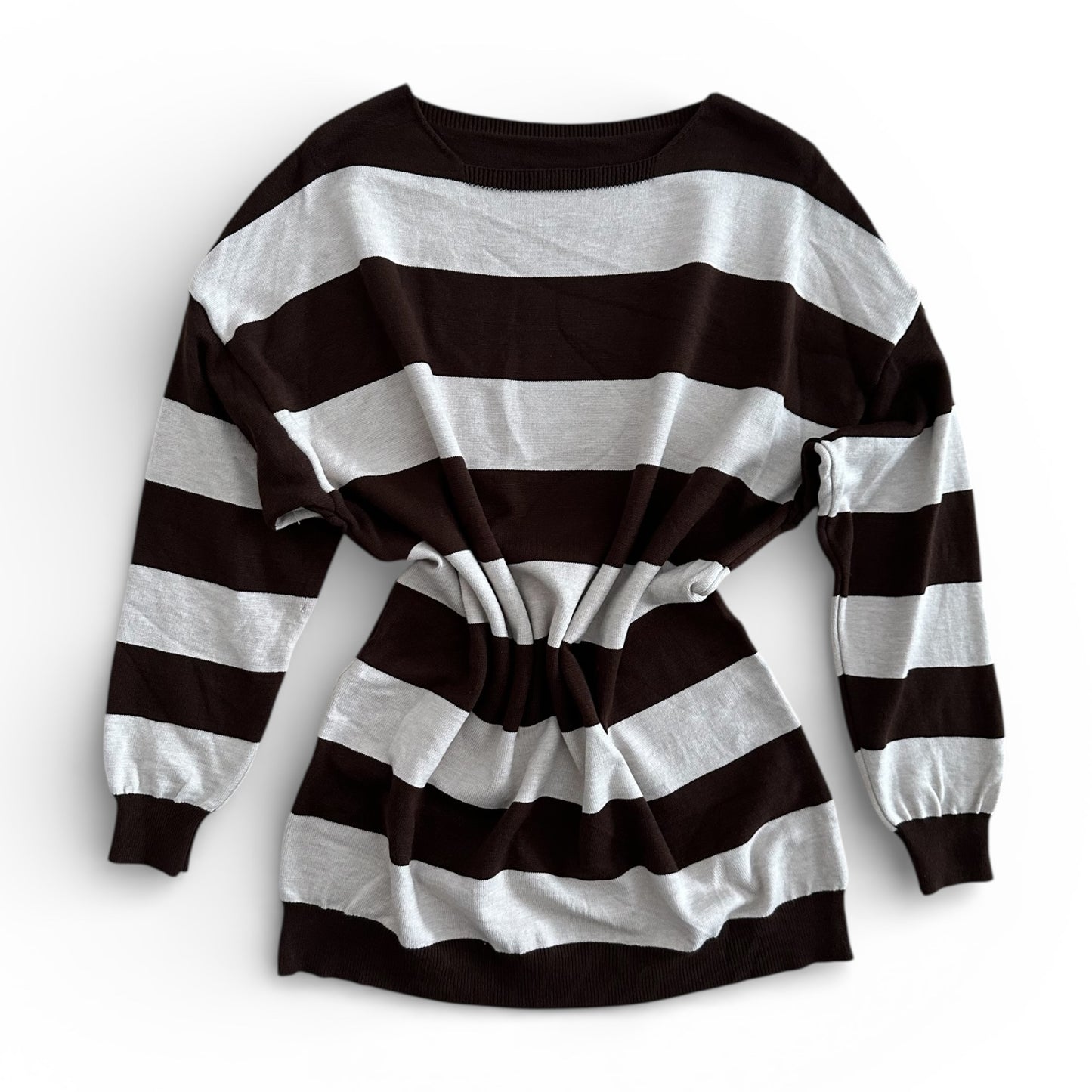 Sweter w pasy FILI / CZEKOLADOWO-KREMOWY