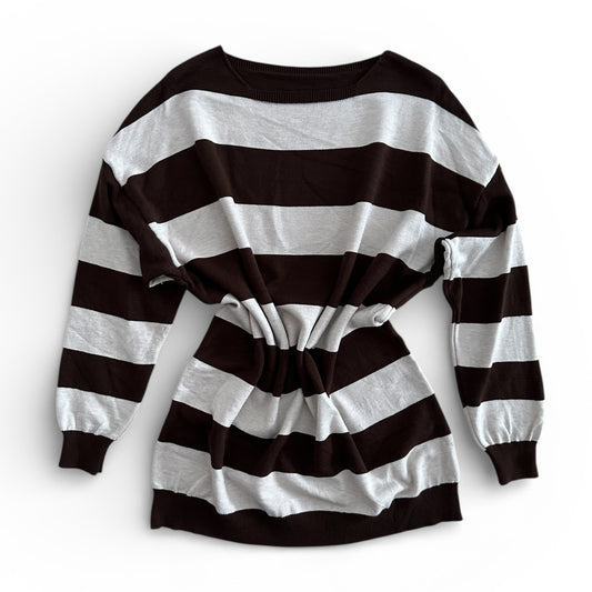 Sweter w pasy FILI / CZEKOLADOWO-KREMOWY