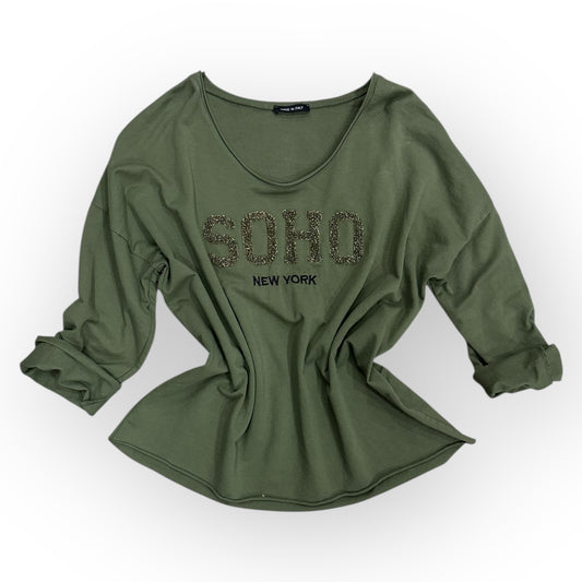 Bawełniana bluzka SOHO / OLIWKOWA