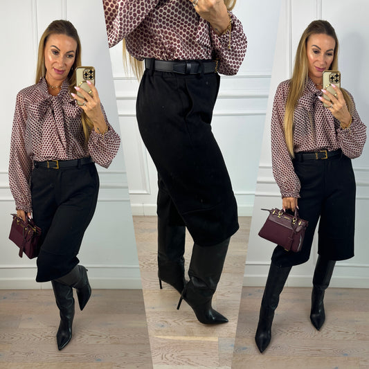 Bermudy ze sztucznego zamszu DOVER / CZARNE