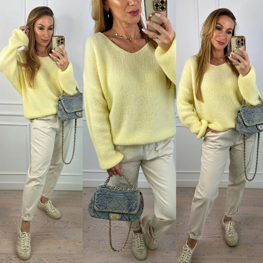 Sweter z alpaką STORMY / ŻÓŁTY
