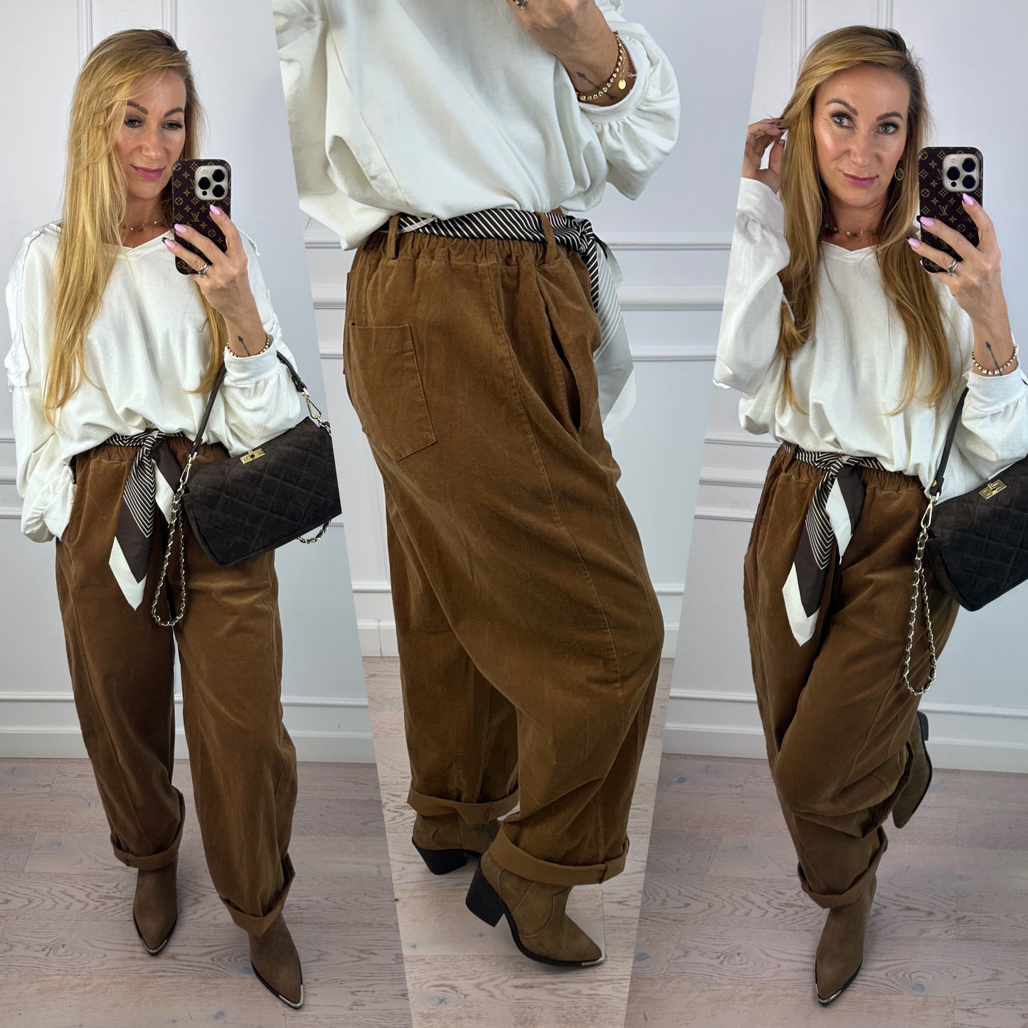 Sztruksowe spodnie MILU / CAMEL