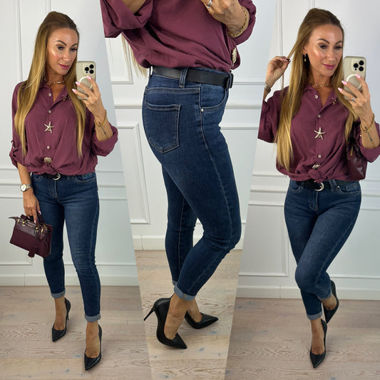 Spodnie jeansowe SKINNY FIT MANO / GRANATOWE