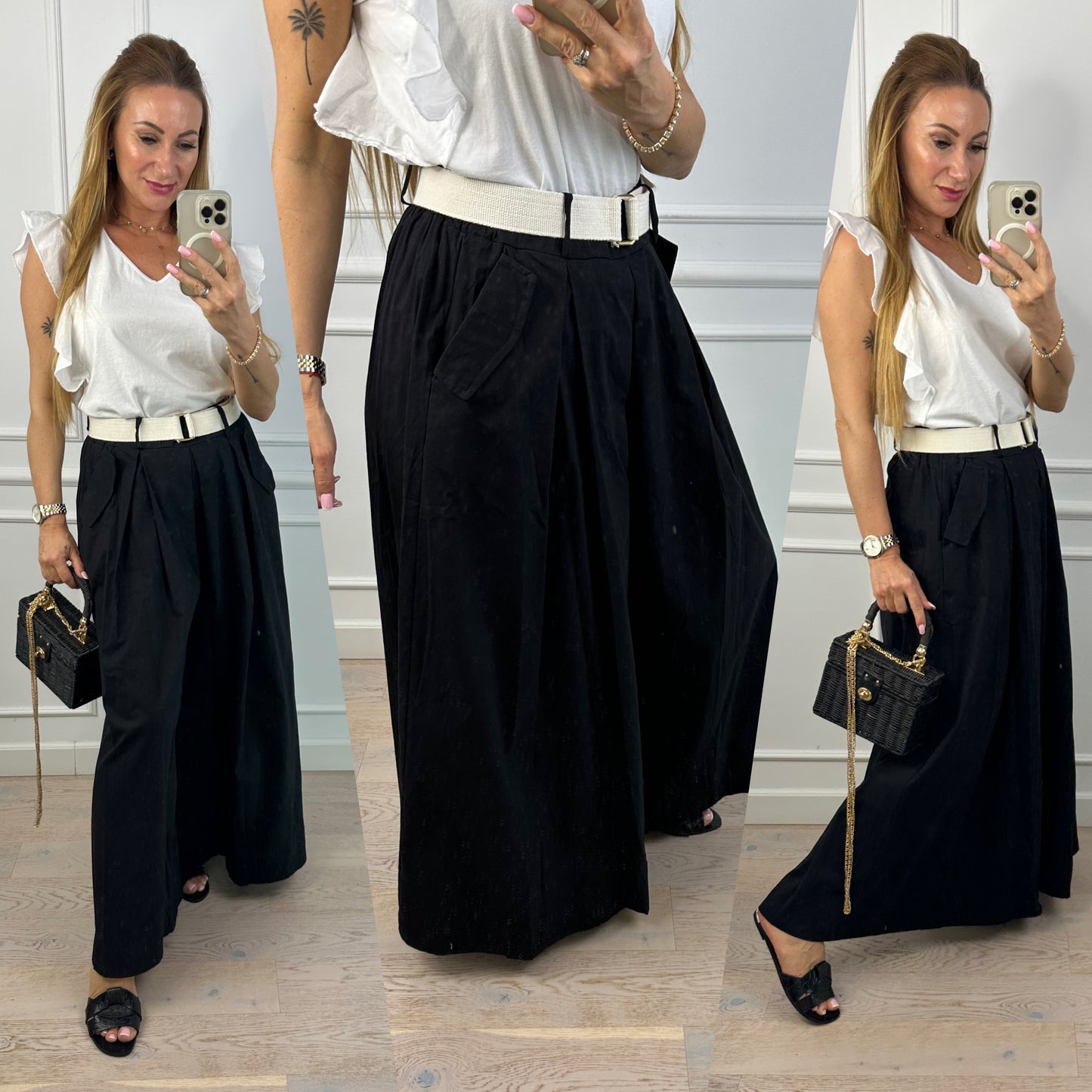 Spodnie WIDE LEG LEX / CZARNE