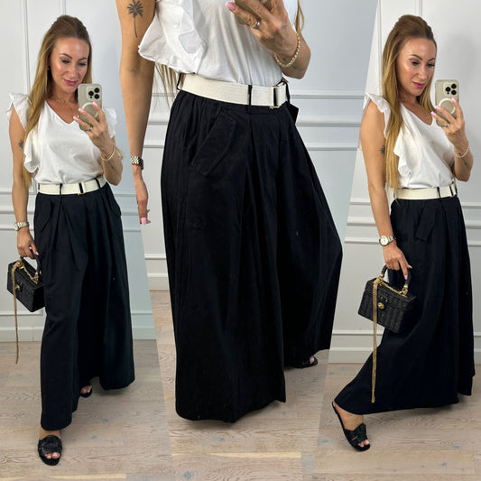 Spodnie WIDE LEG LEX / CZARNE