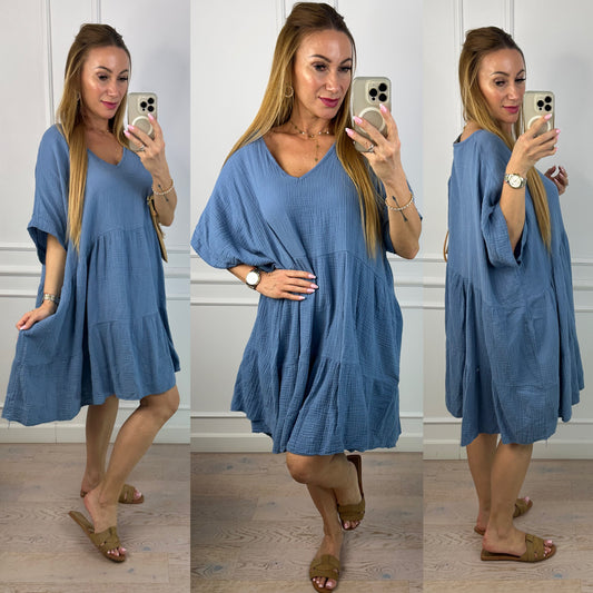 Muślinowa sukienka ANGIE / INDYGO