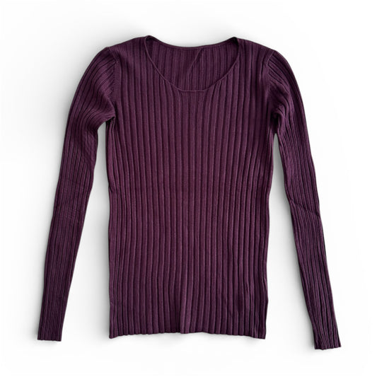 Bluzka z dzianiny w prążek CATIA / OBERŻYNOWA