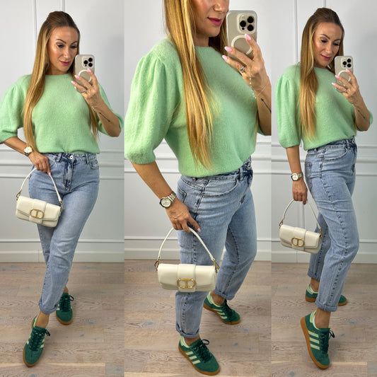 Sweter z alpaką LOTTIE / MIĘTOWY