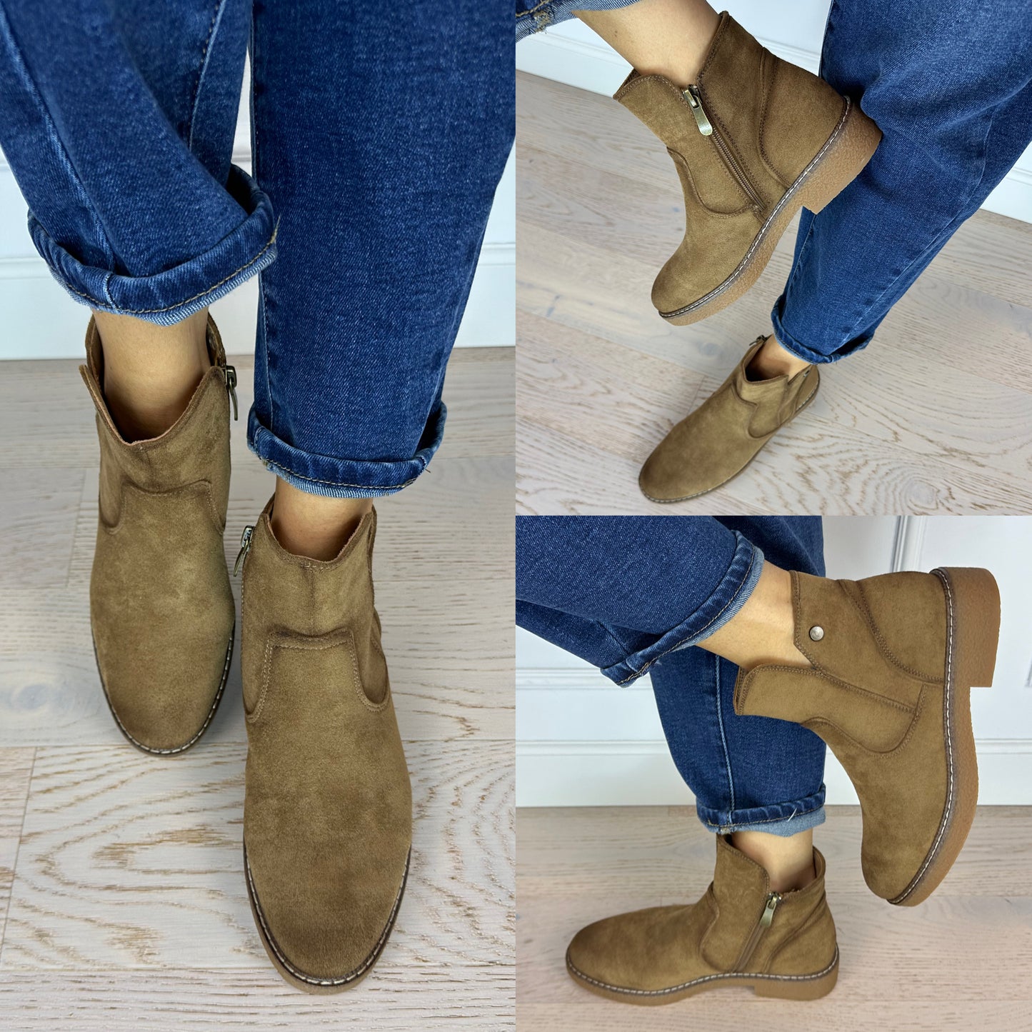 Ocieplane botki ASTON / KHAKI