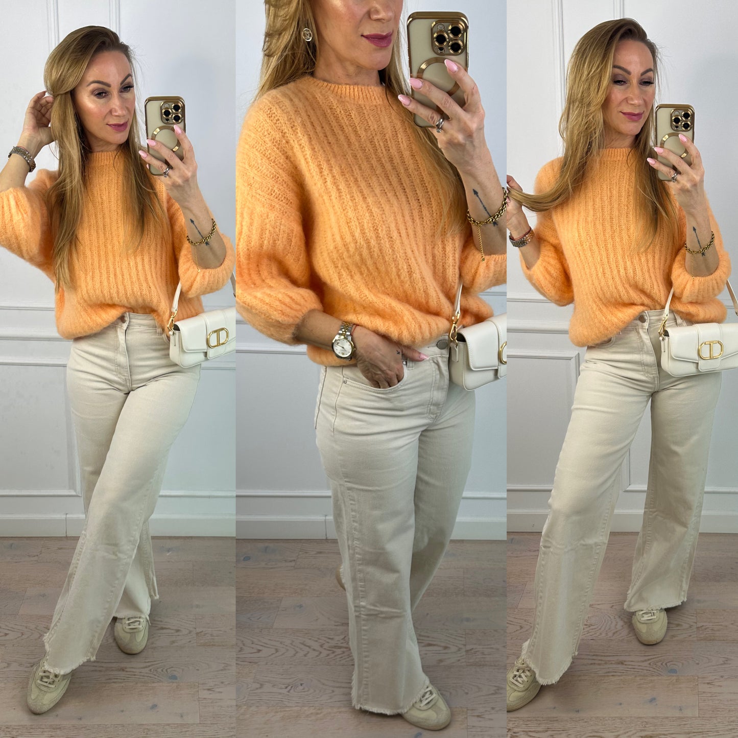 Sweter z moherem SKYE / POMARAŃCZOWY