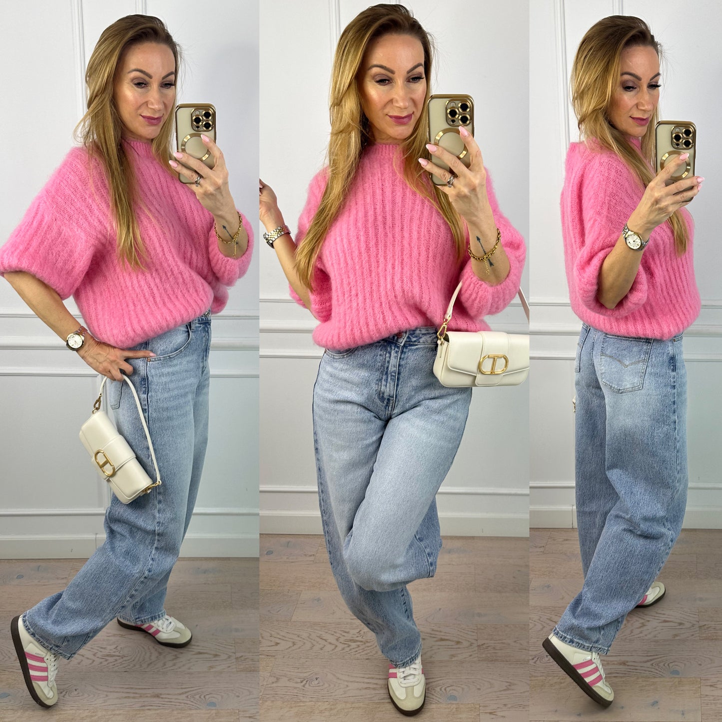 Sweter z moherem SKYE / RÓŻOWY