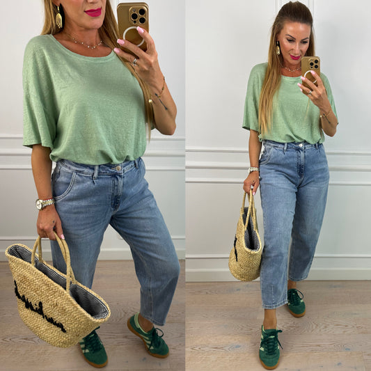 T-shirt lniany ESTERO / MINT