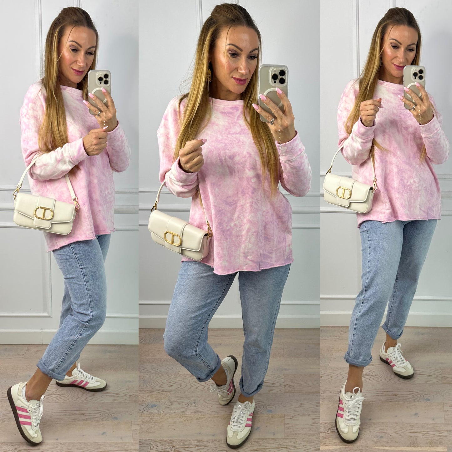 Bluza z efektem dekatyzowania LOA / RÓŻOWA