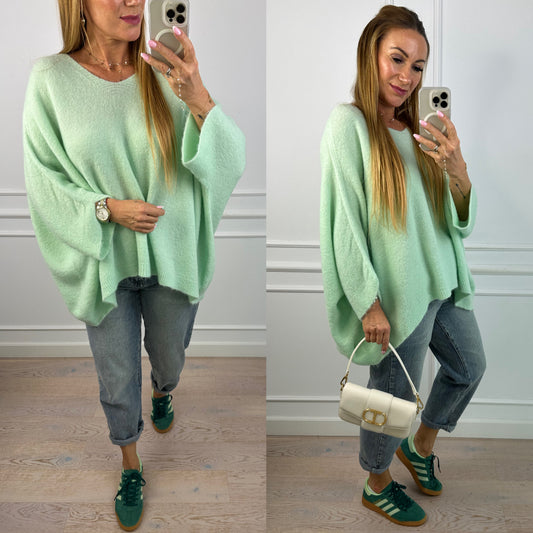 Sweter z alpaką KORIN / MIĘTOWY