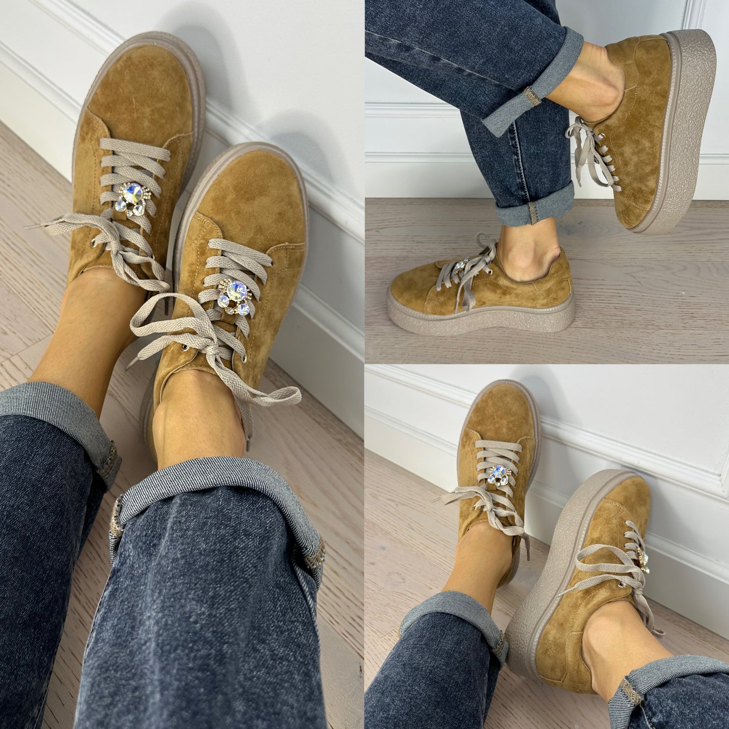 Zamszowe buty PALERMO / CAMEL