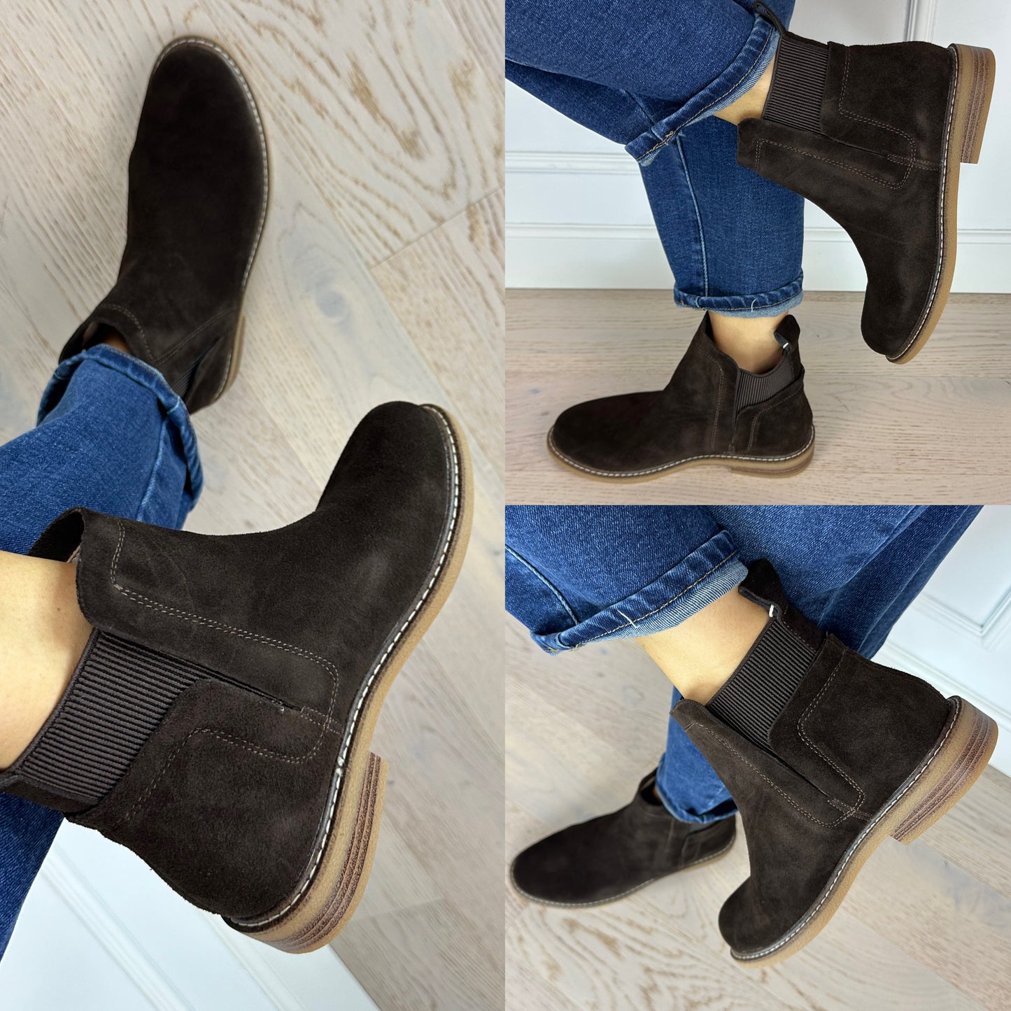 Skórzane sztyblety GIVY / CZEKOLADOWE