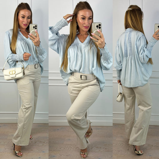 Koszula z lekkiego jeansu LOTTA / JASNONIEBIESKA