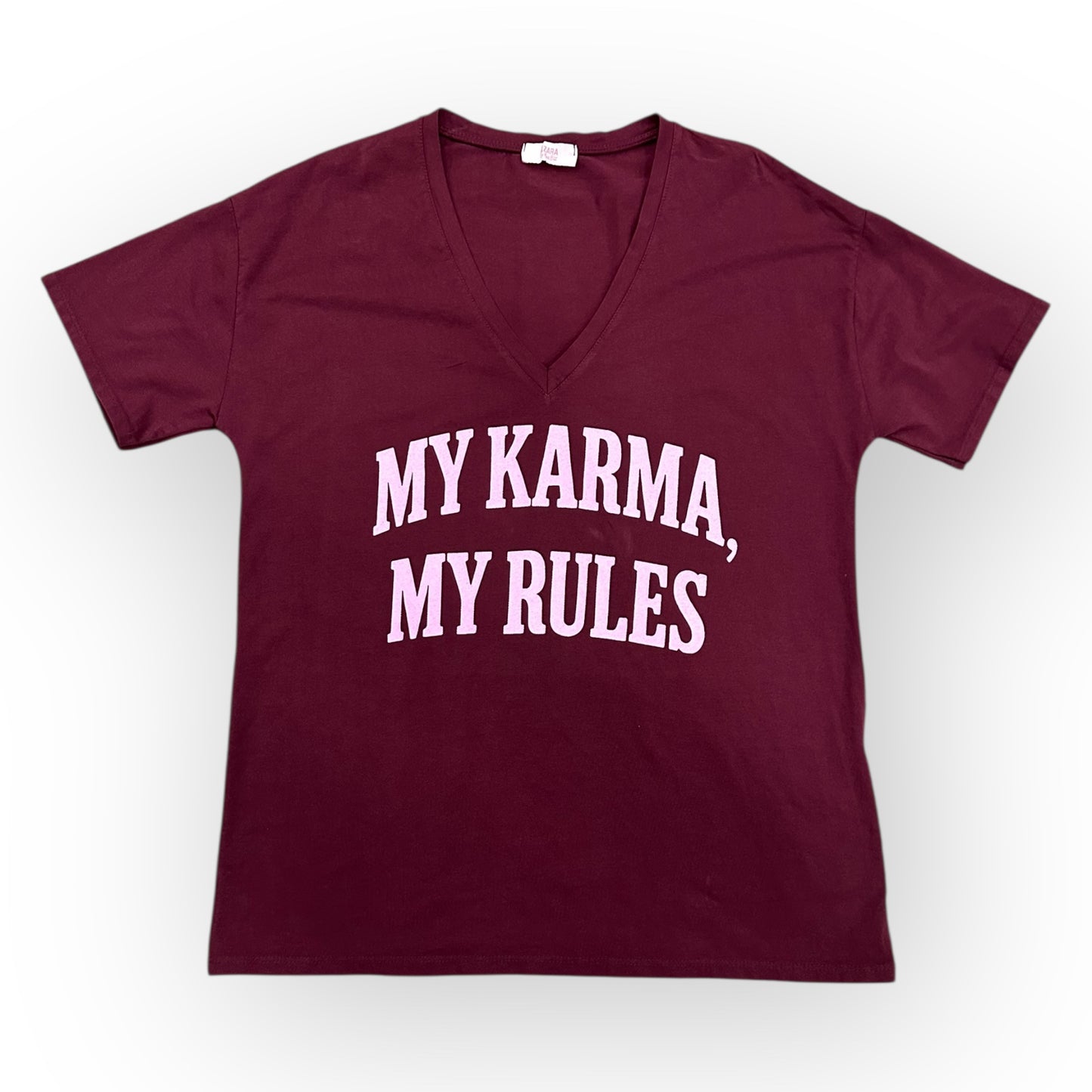 Bawełniany t-shirt RULES / BORDOWY