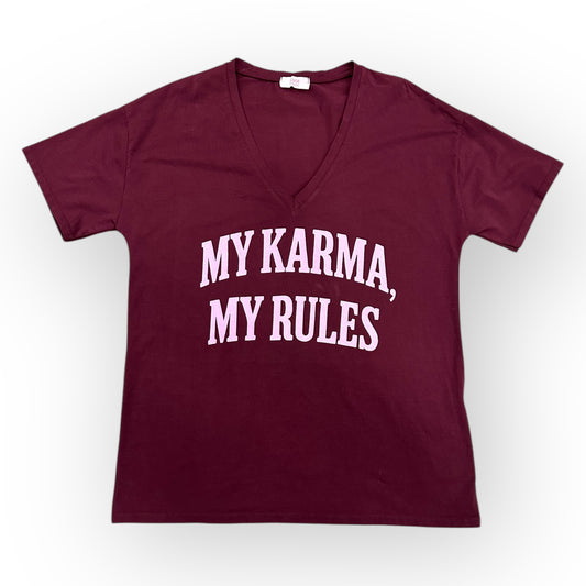 Bawełniany t-shirt RULES / BORDOWY