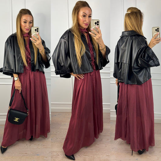 Kurtka z eko skóry CORA / CZARNA