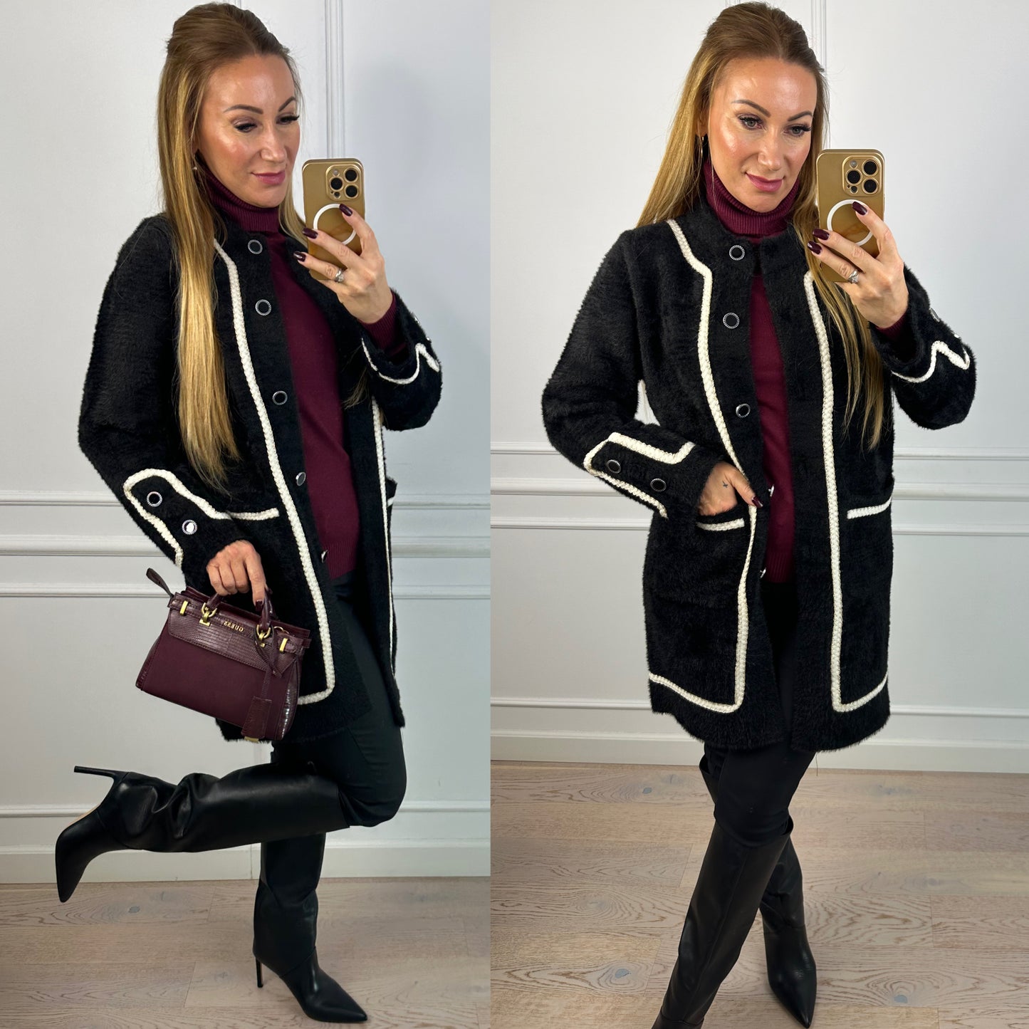 Sweter - Alpaka z wiskozą REYANA / CZARNY