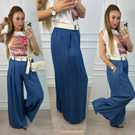 Spodnie z lekkiego jeansu JANSON / NIEBIESKIE