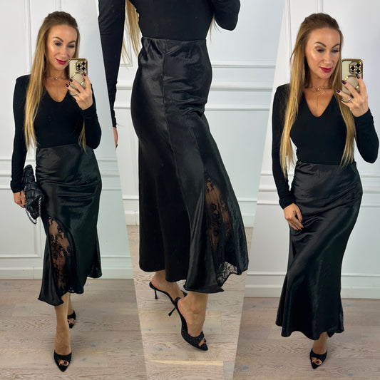 Spódnica z koronką YESBA / CZARNA