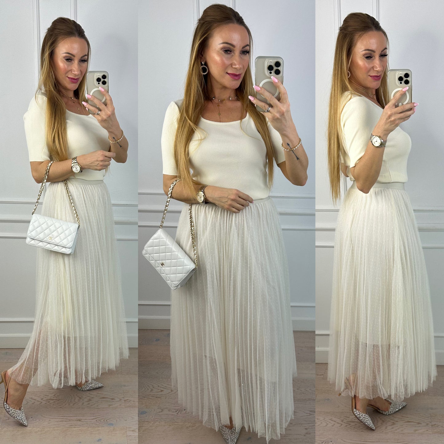 Tiulowa spódnica GABY / KREMOWA