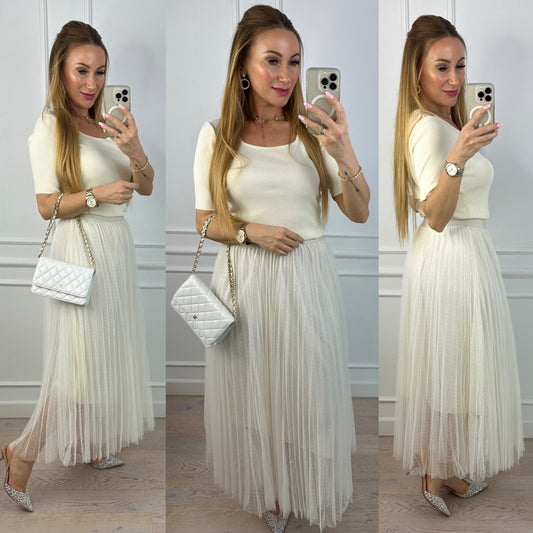 Tiulowa spódnica GABY / KREMOWA