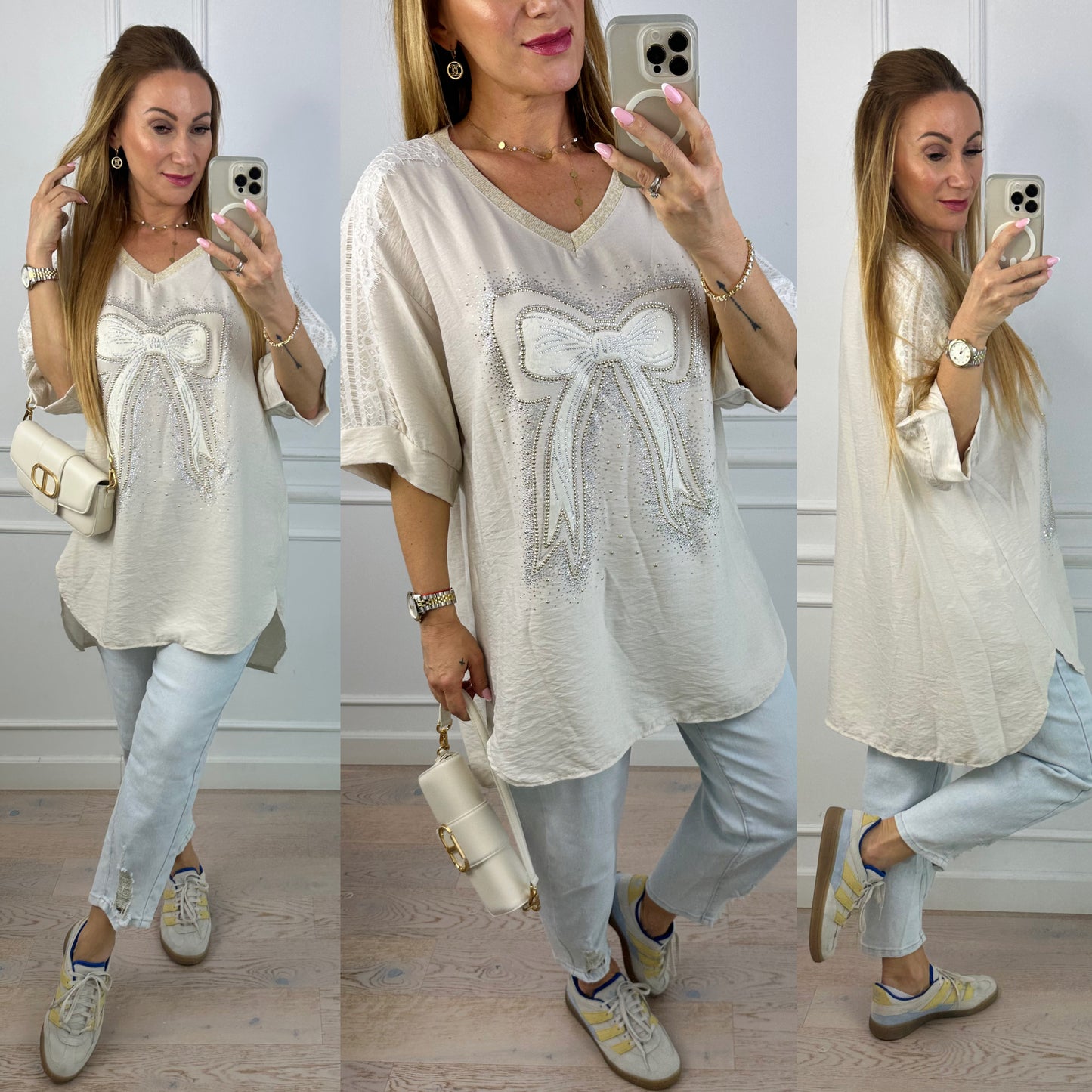 Bluzka z wiskozy AZALEA / JASNY BEŻ