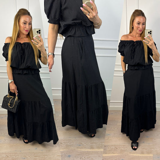 Spódnica z wiskozą MARINA / CZARNA