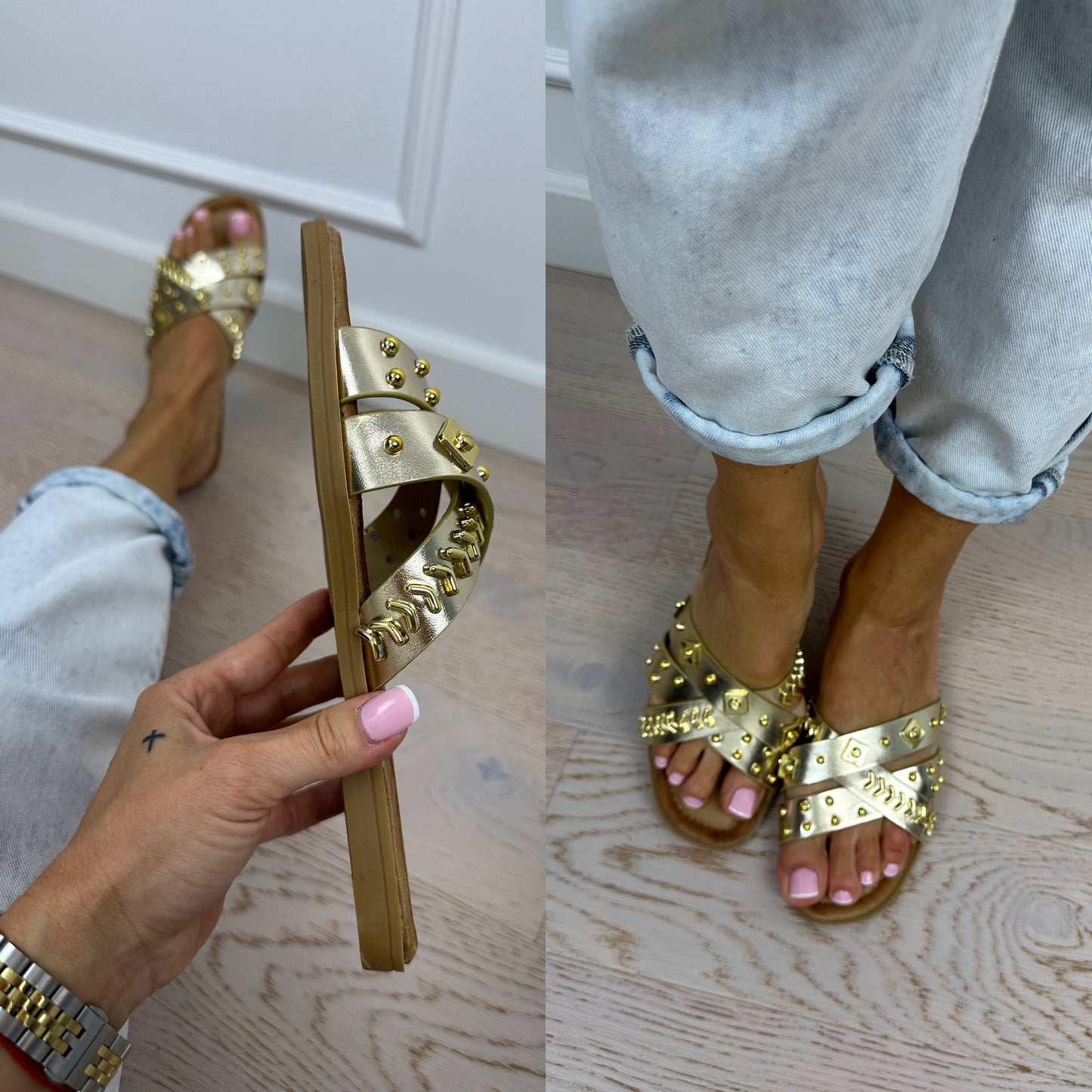 Klapki CLOE / GOLD