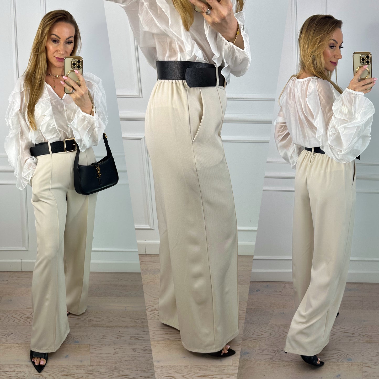 Spodnie WIDE LEG ZENITH / KREMOWE