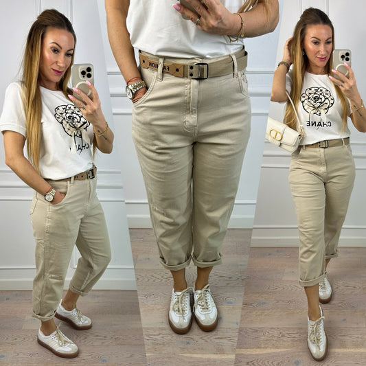 Spodnie BOYFRIEND DYLAN / BEŻOWE