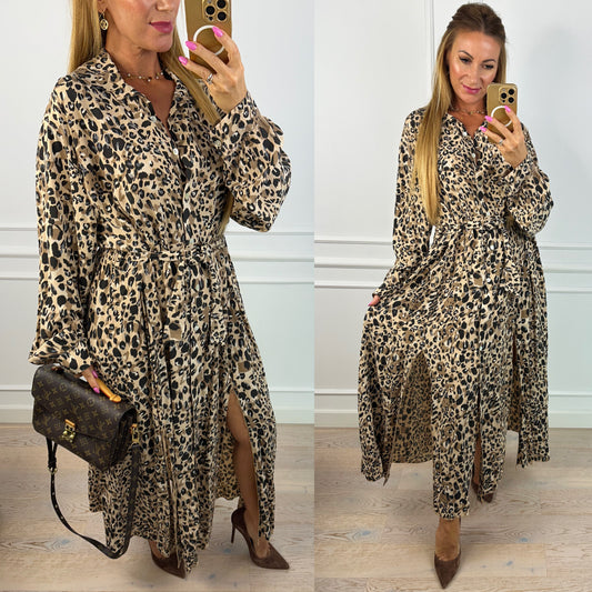 Sukienka z wiskozy MURIELA / CZARNO-BEŻOWA