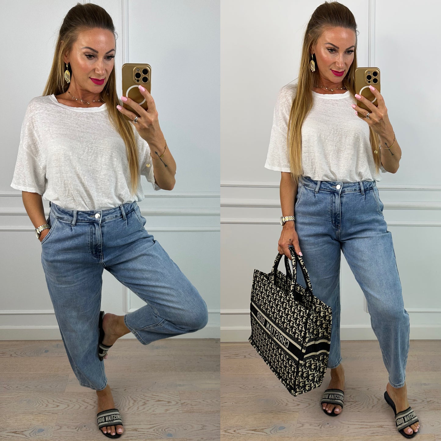 T-shirt lniany ESTERO / WHITE